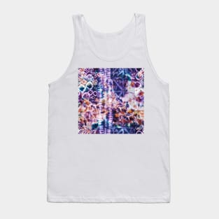 Purple Summer Tie Dye Batik Wax Tie Die Print Tank Top